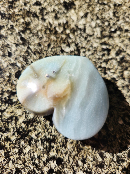 Blue Aragonite Crystal Heart