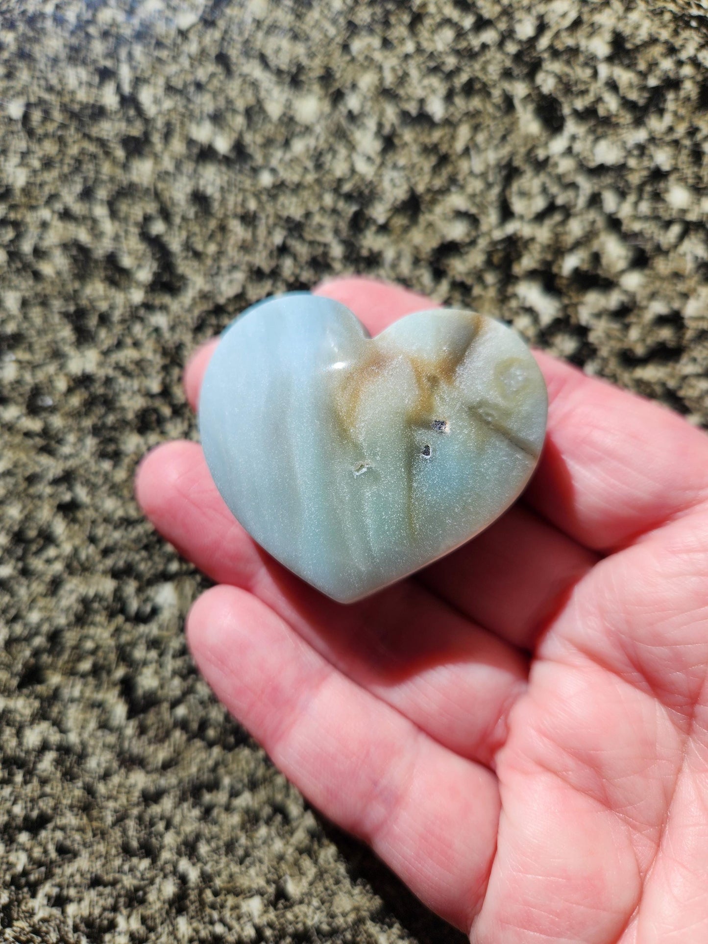 Blue Aragonite Crystal Heart