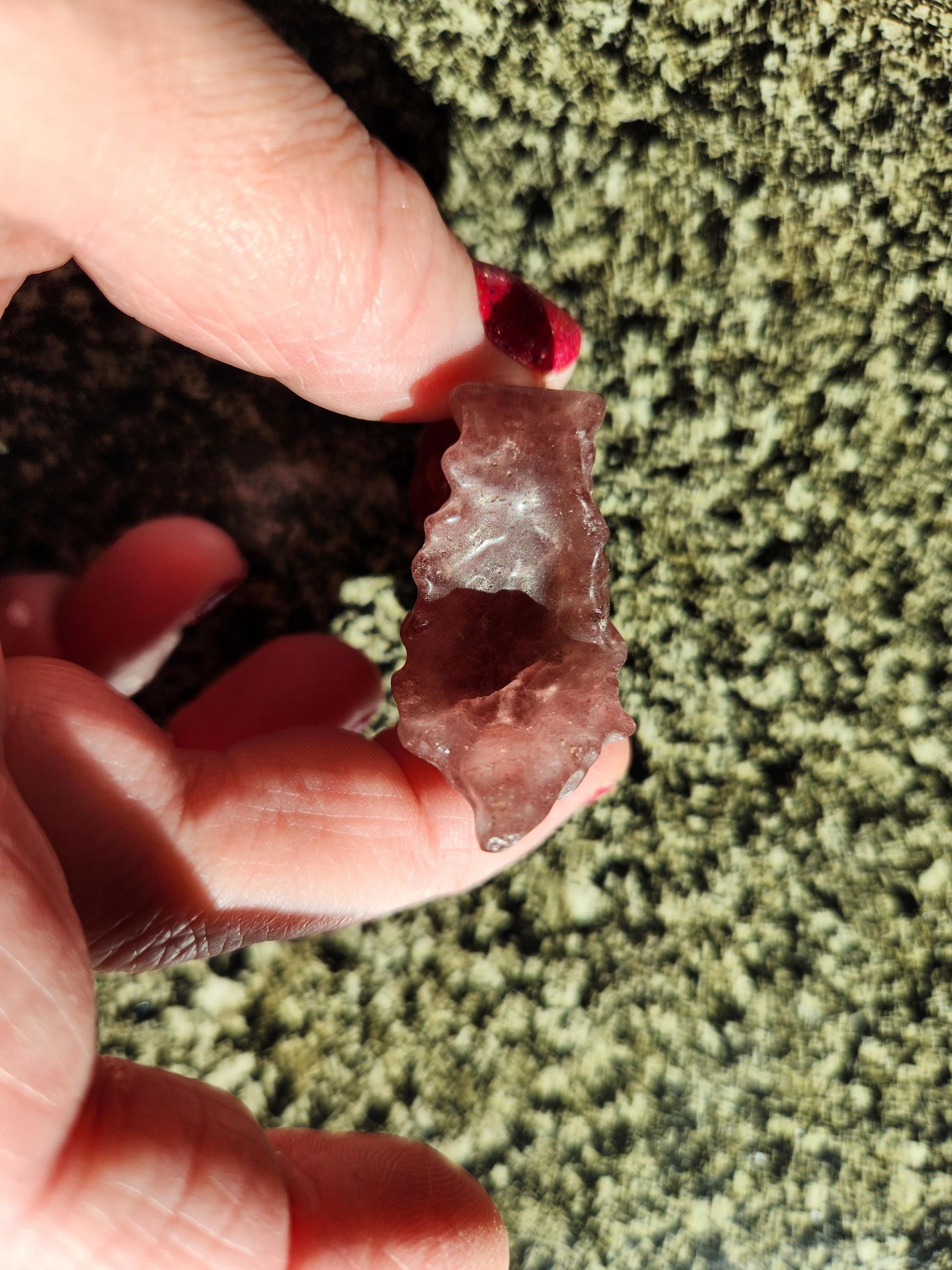 Strawberry Quartz Carved Squirrel: Natural Crystal Figurine