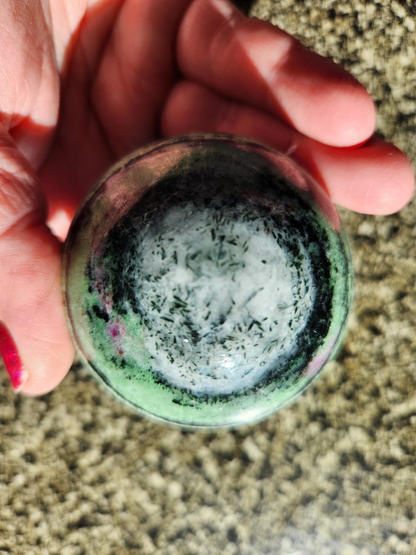 Ruby Zoisite Crystal Sphere, Anyolite