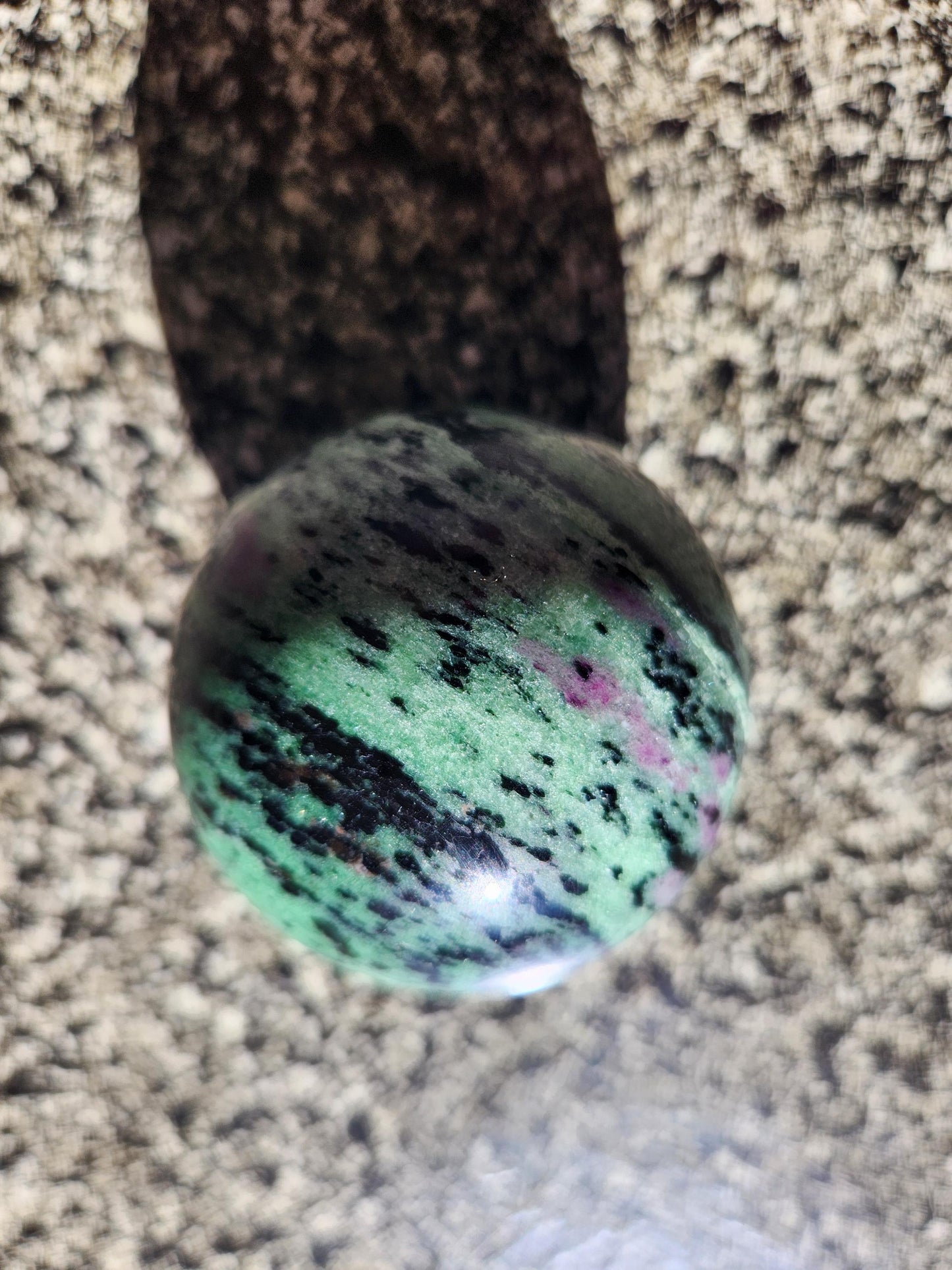 Ruby Zoisite Crystal Sphere, Anyolite