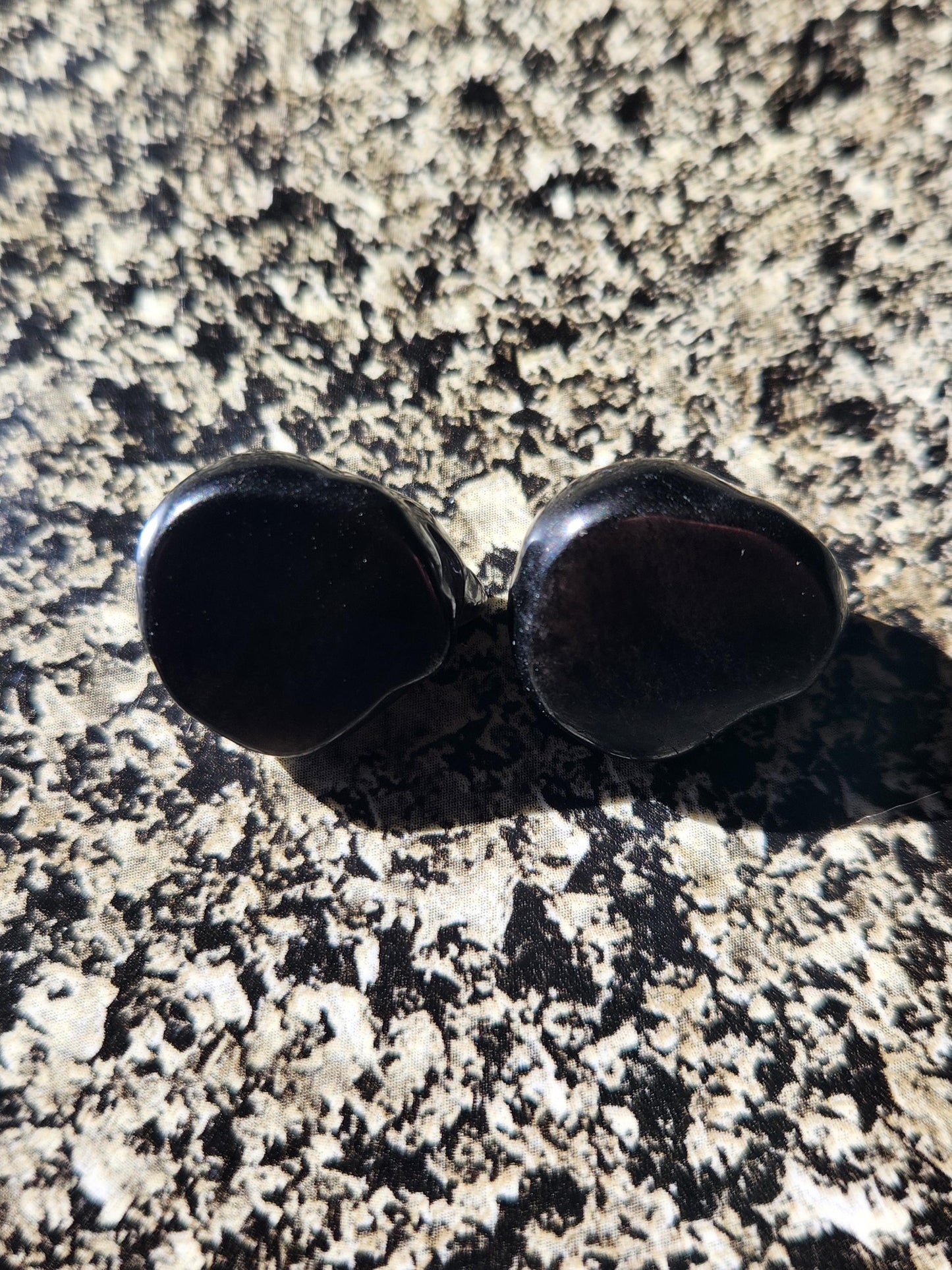 Silver Sheen Obsidian Mini Sleeping Cat - Natural Stone Crystal, One
