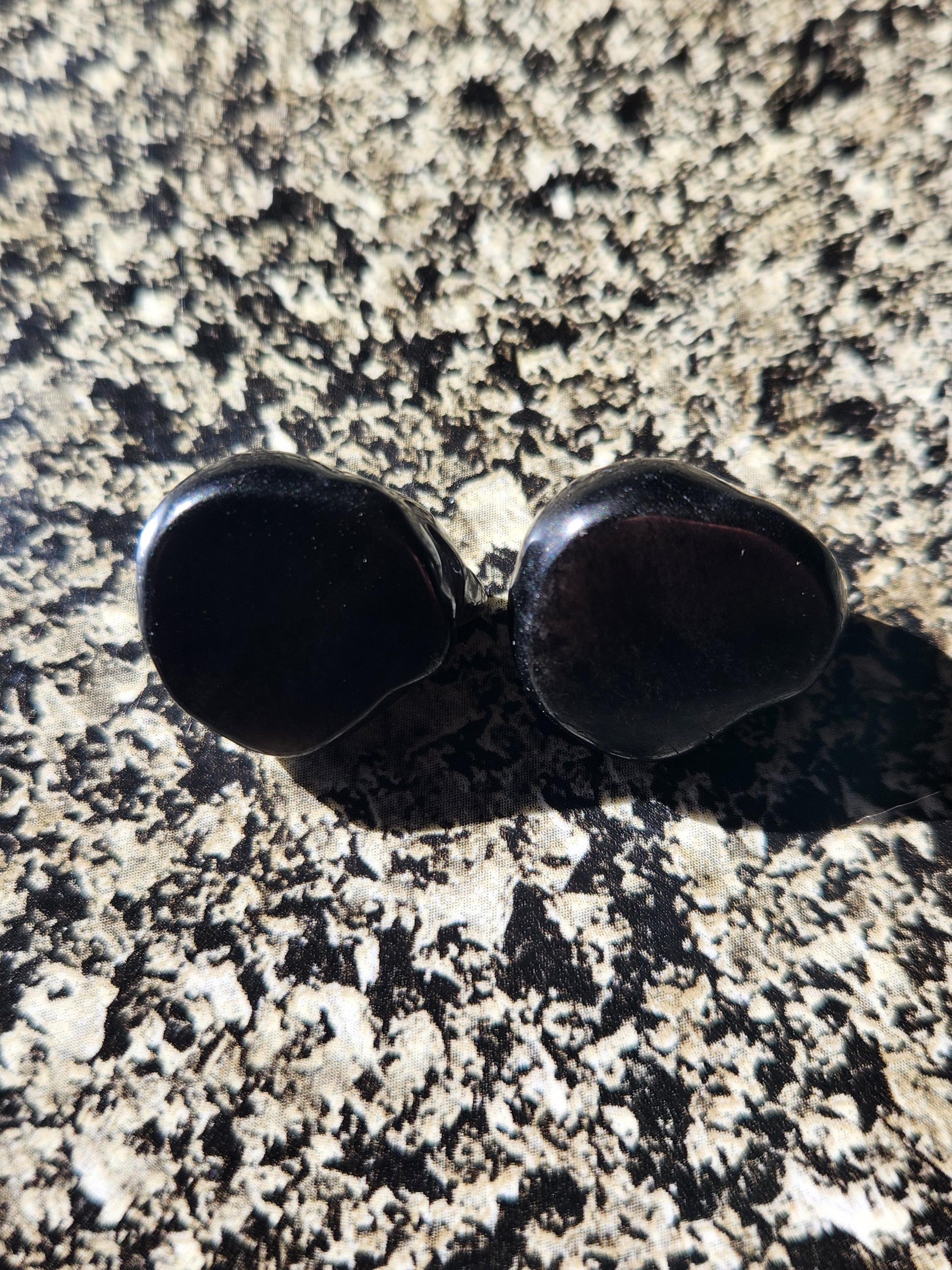 Silver Sheen Obsidian Mini Sleeping Cat - Natural Stone Crystal, One