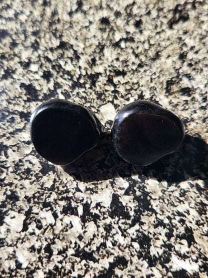 Silver Sheen Obsidian Mini Sleeping Cat - Natural Stone Crystal, One