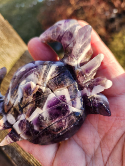 Chevron Dream Amethyst Crystal Crab, Large