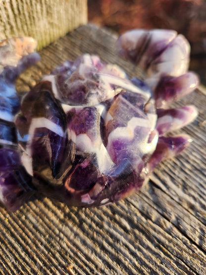 Chevron Dream Amethyst Crystal Crab, Large