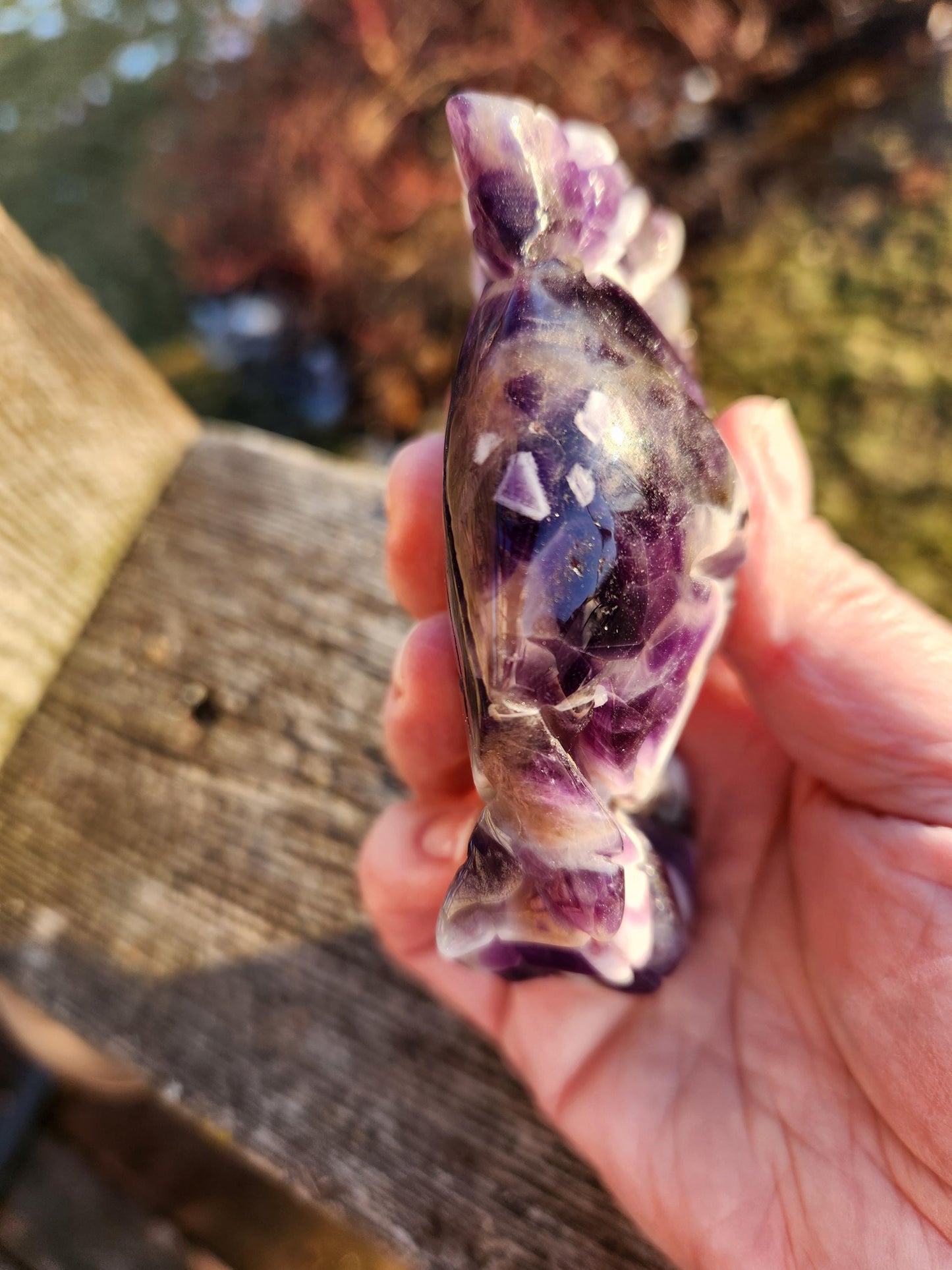 Chevron Dream Amethyst Crystal Crab, Large