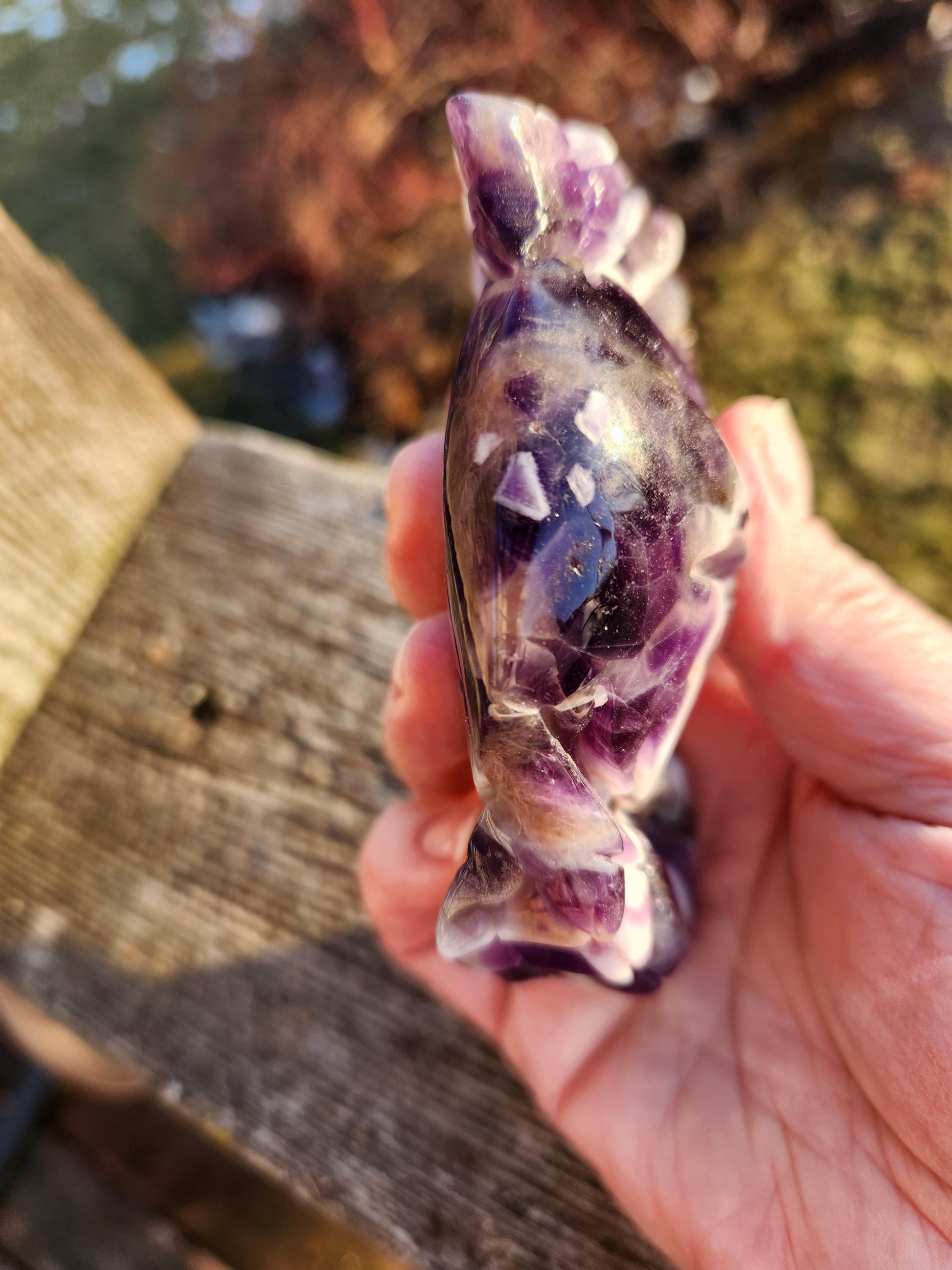 Chevron Dream Amethyst Crystal Crab, Large
