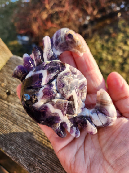 Chevron Dream Amethyst Crystal Crab, Large