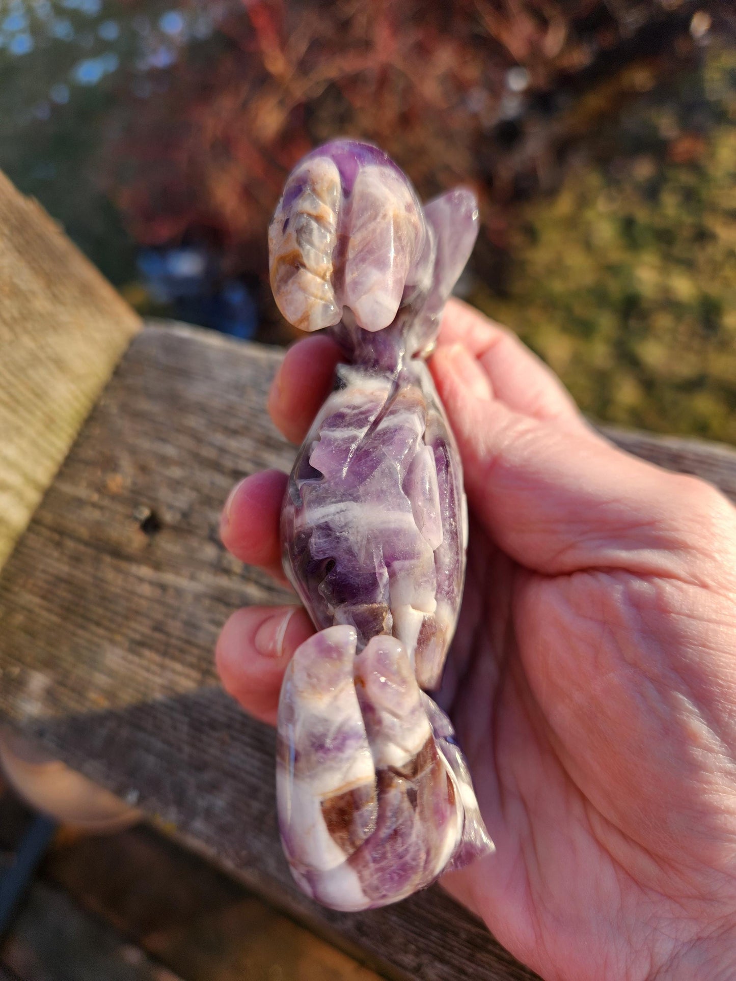 Chevron Dream Amethyst Crystal Crab, Large