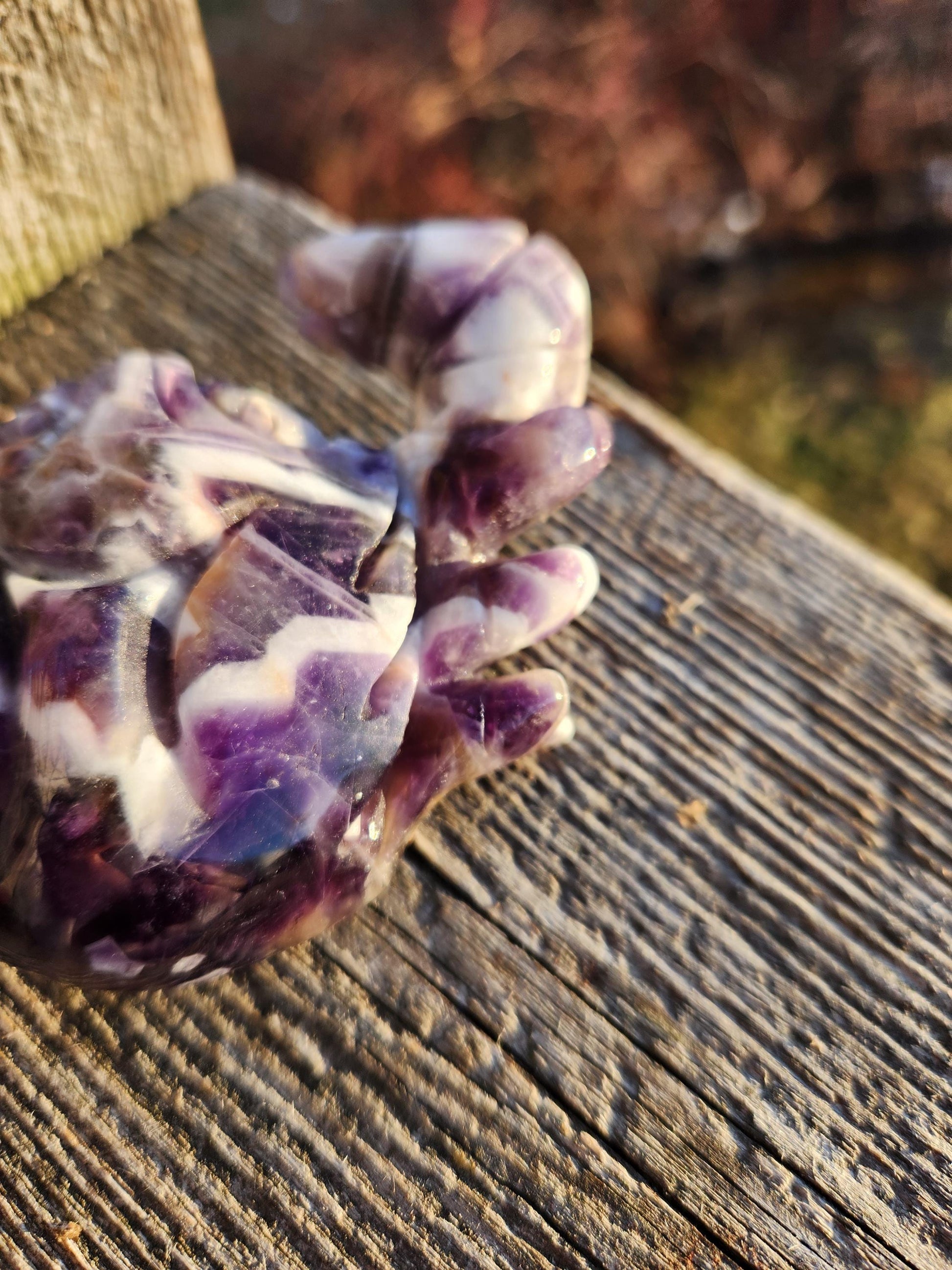 Chevron Dream Amethyst Crystal Crab, Large
