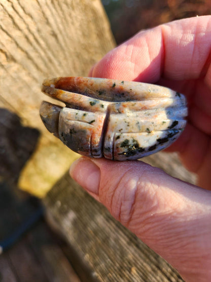 Ocean Jasper Polished Scarab Beetle Crystal Carving