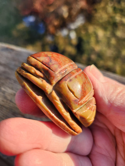 Picasso Jasper Polished Scarab Beetle Crystal Carving