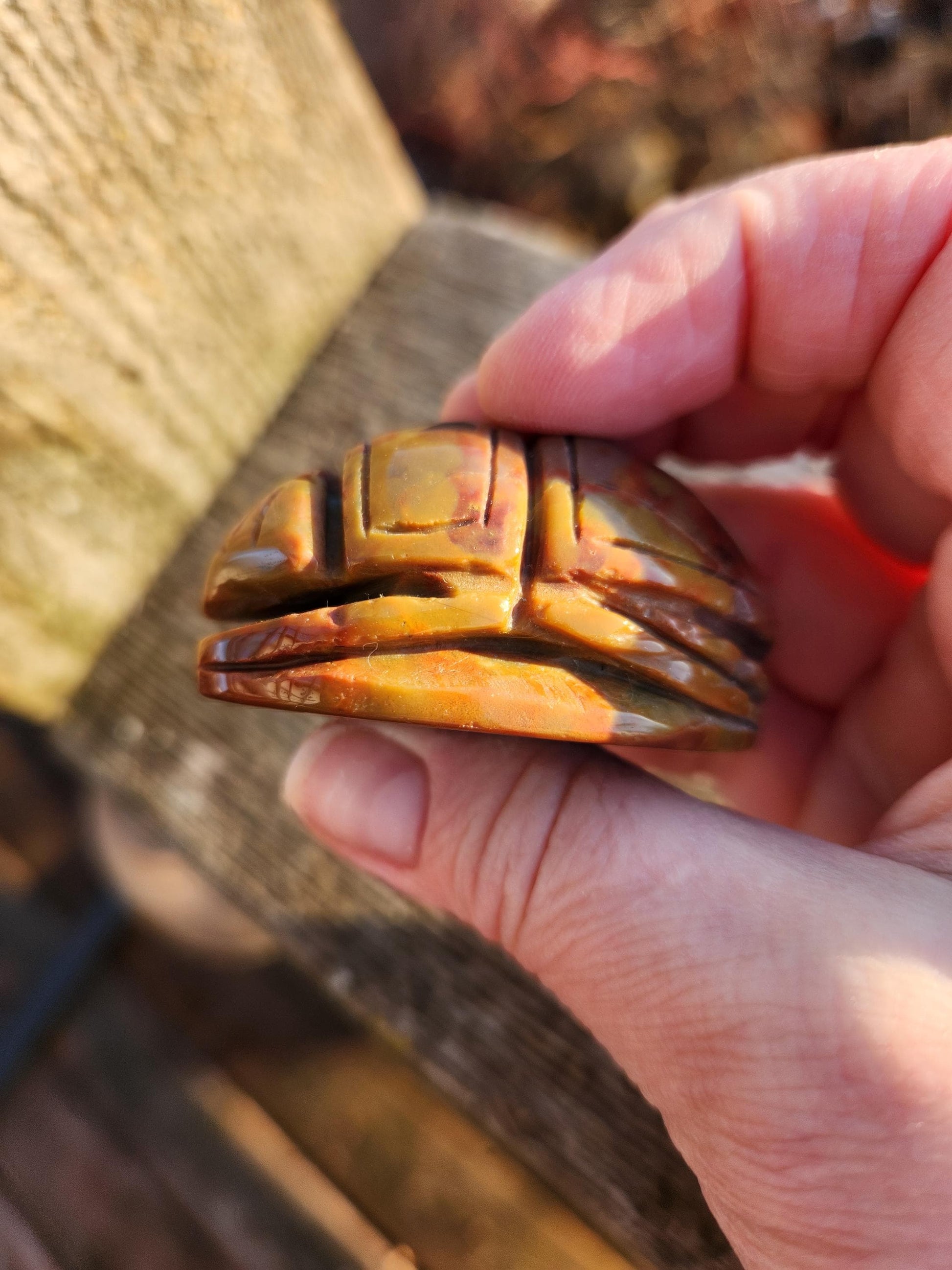 Picasso Jasper Polished Scarab Beetle Crystal Carving