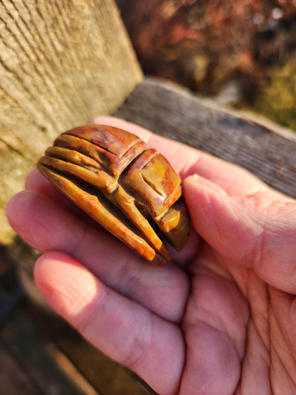 Picasso Jasper Polished Scarab Beetle Crystal Carving