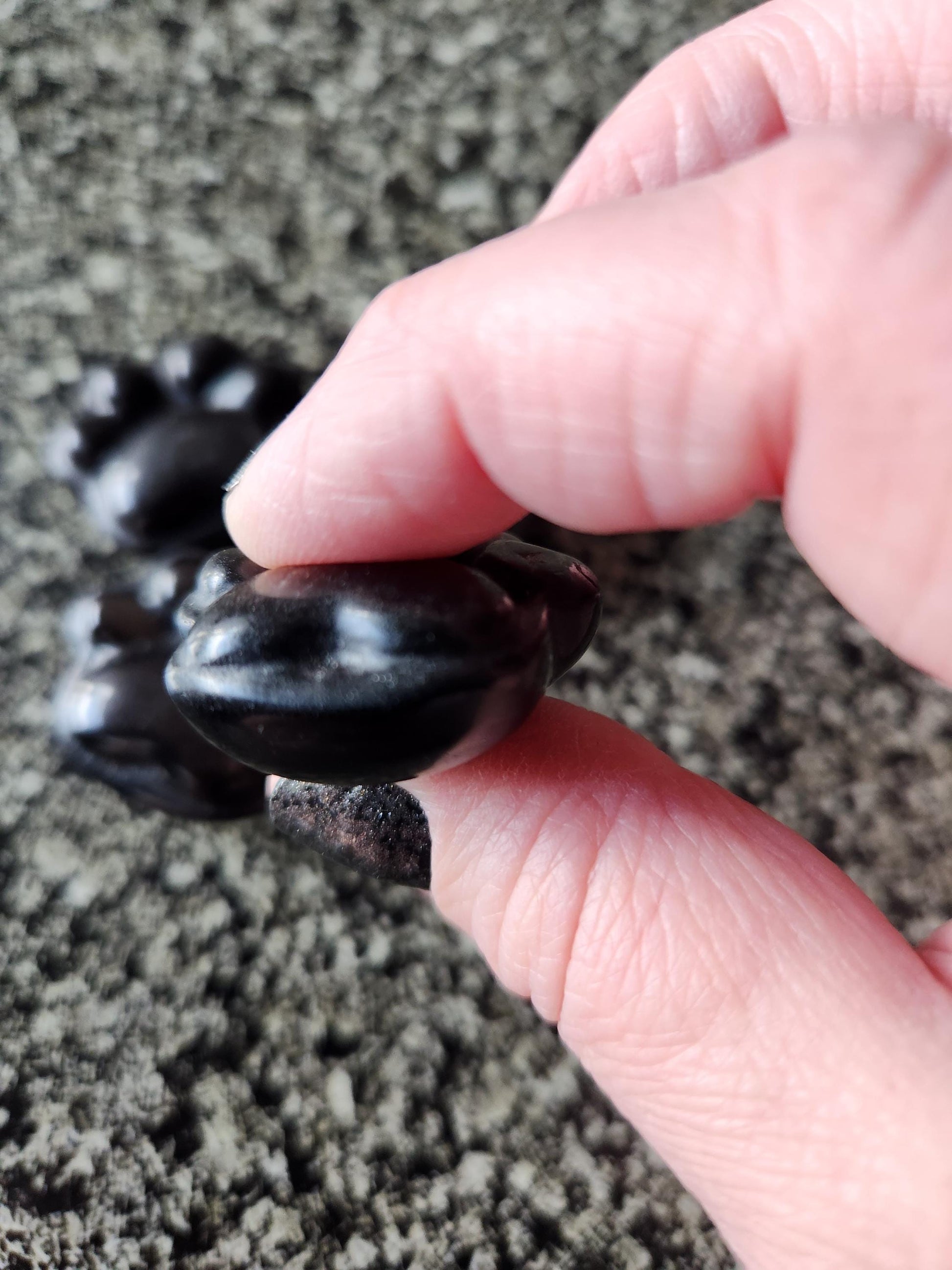 Silver Obsidian Crystal Paw: Pocket Sized, Smooth Carved Stone, One