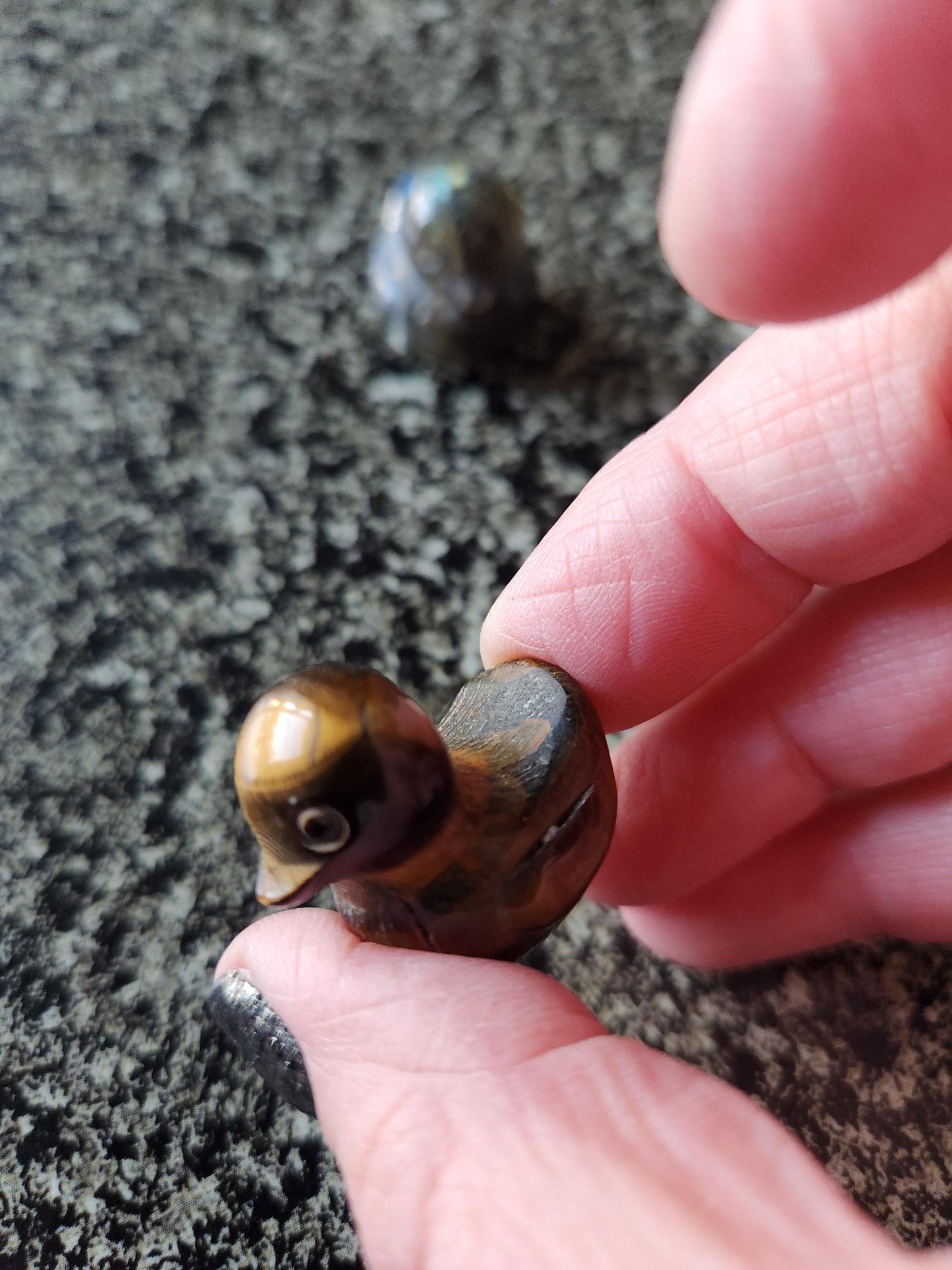 Carved Mini Duck Crystal Stone: Various Stone, One