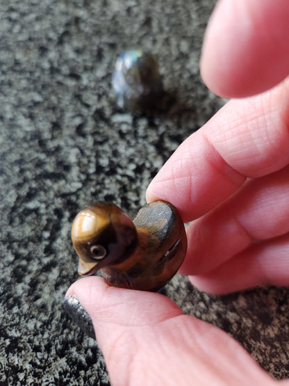 Carved Mini Duck Crystal Stone: Various Stone, One