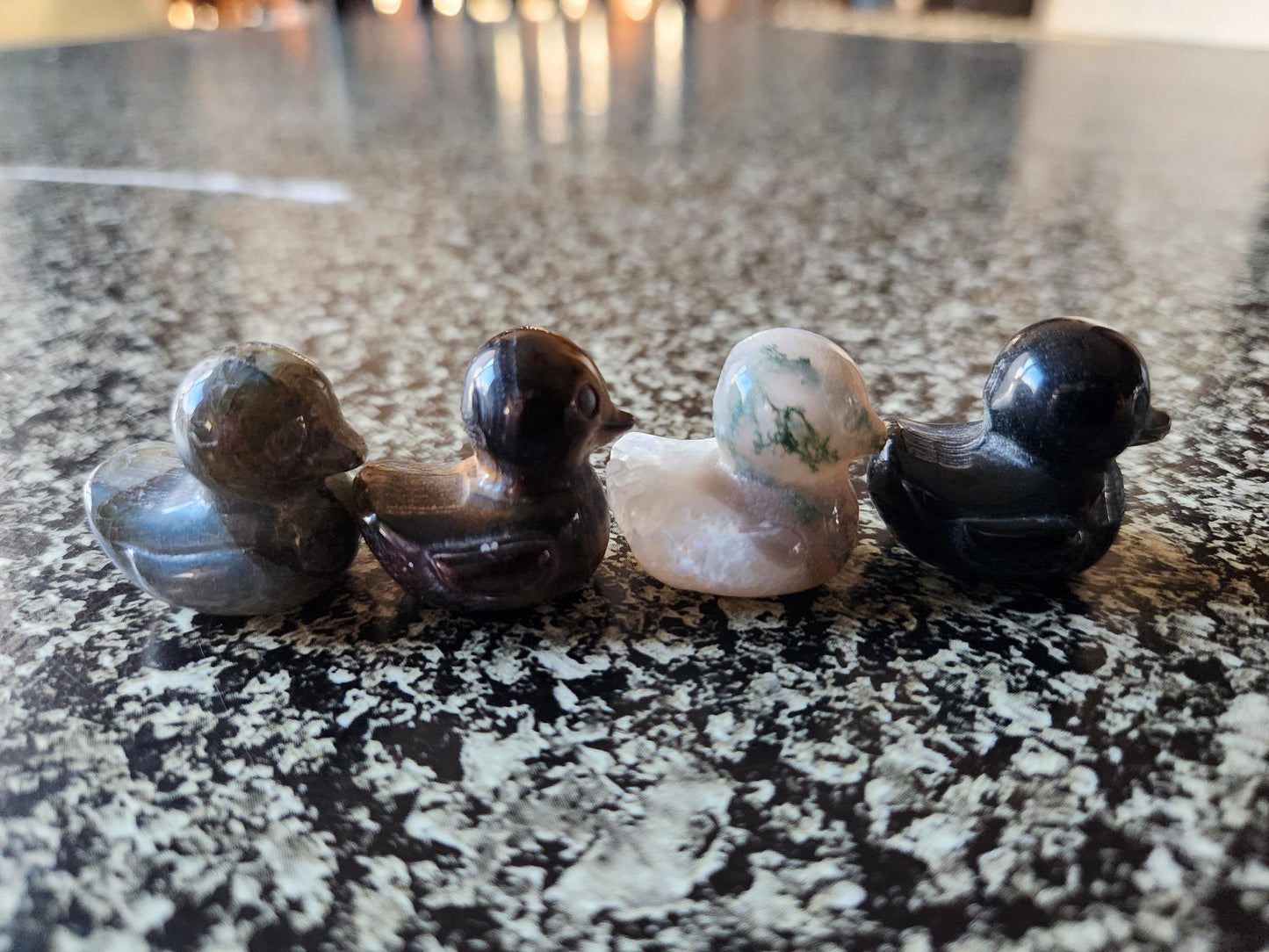 Carved Mini Duck Crystal Stone: Various Stone, One