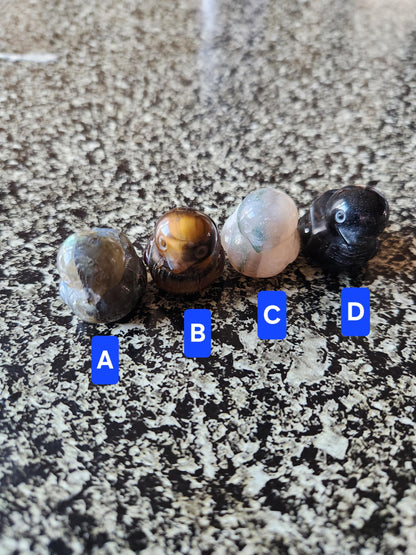 Carved Mini Duck Crystal Stone: Various Stone, One