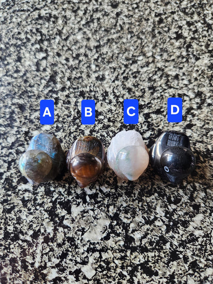 Carved Mini Duck Crystal Stone: Various Stone, One