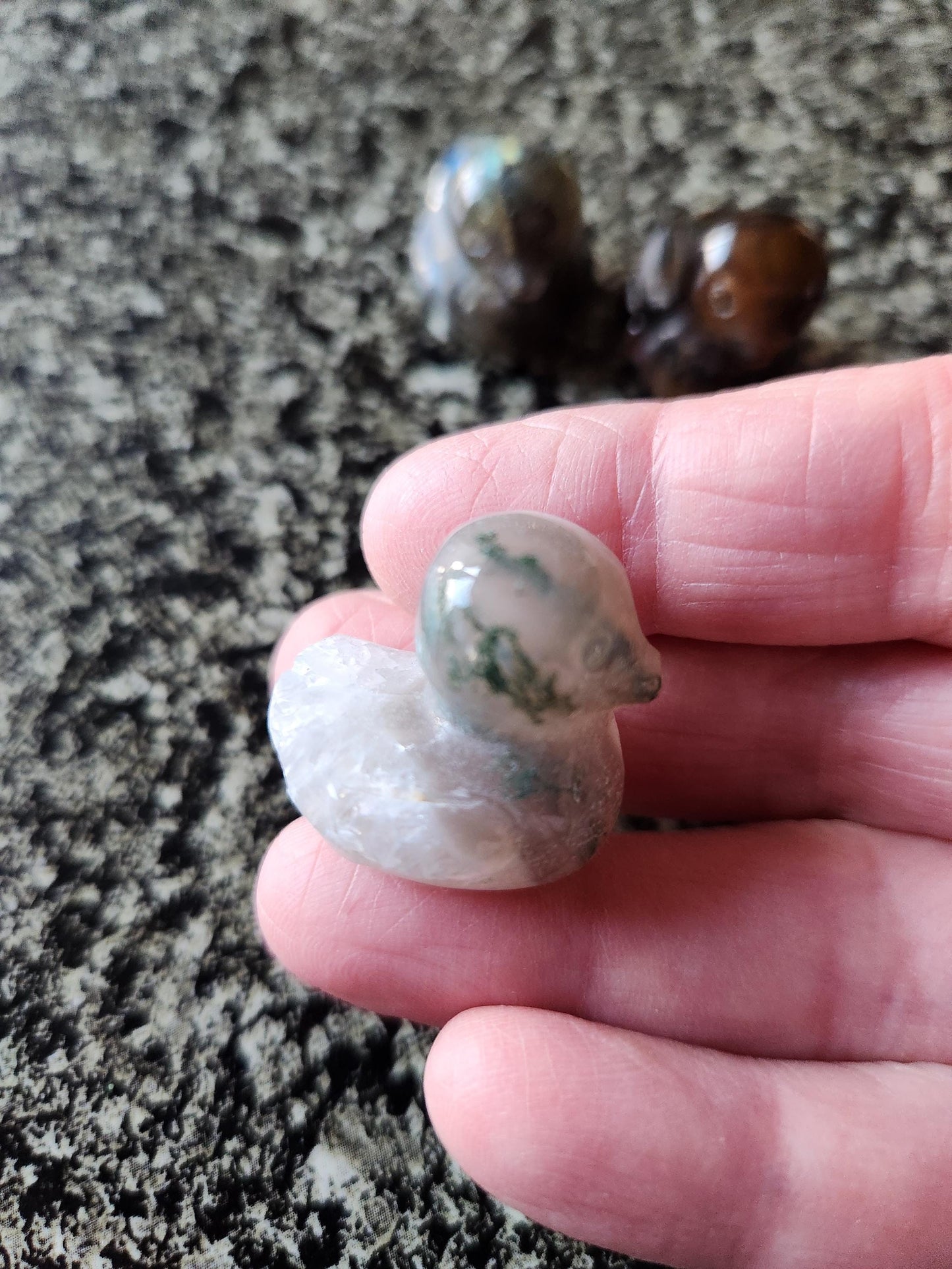 Carved Mini Duck Crystal Stone: Various Stone, One