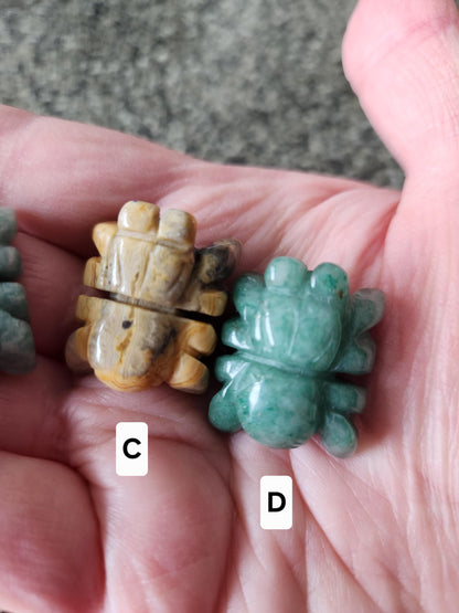 Mini Crystal Spider: Howlite, Amazonite, Crazy Lace Agate, or Green Aventurine, One