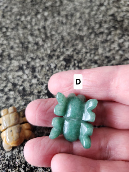 Mini Crystal Spider: Howlite, Amazonite, Crazy Lace Agate, or Green Aventurine, One