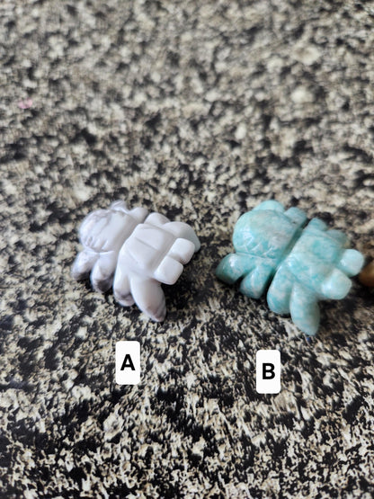 Mini Crystal Spider: Howlite, Amazonite, Crazy Lace Agate, or Green Aventurine, One