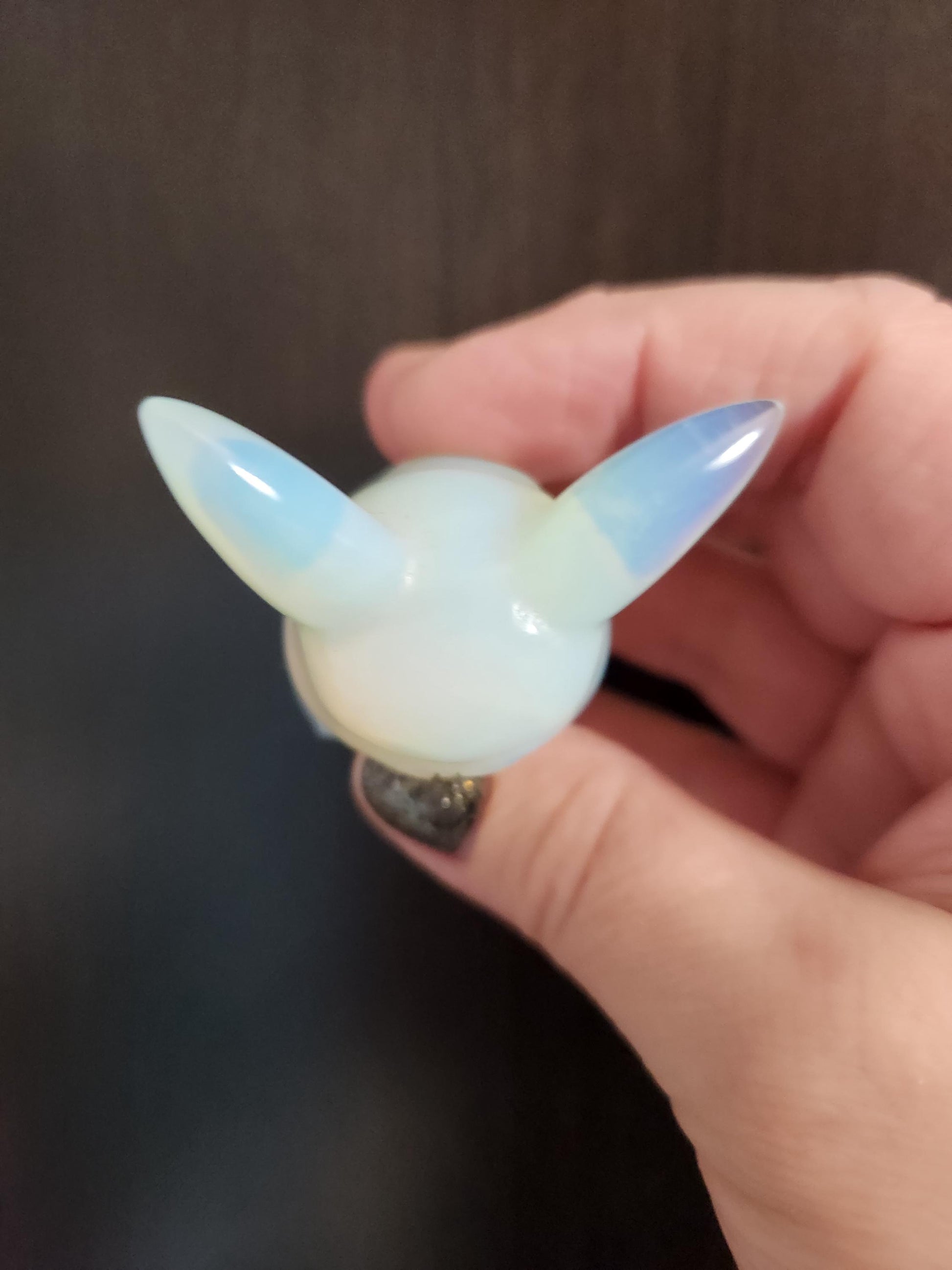 Opalite Pikachu Figurine: High Polish Crystal Carving, Pokémon
