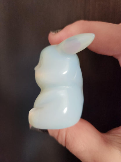 Opalite Pikachu Figurine: High Polish Crystal Carving, Pokémon