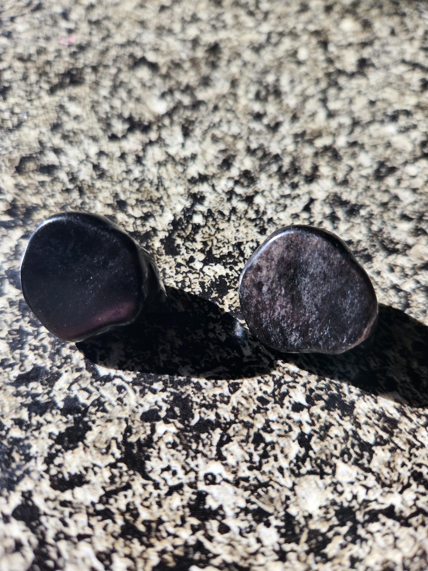Silver Sheen Obsidian Mini Sleeping Cat - Natural Stone Crystal, One