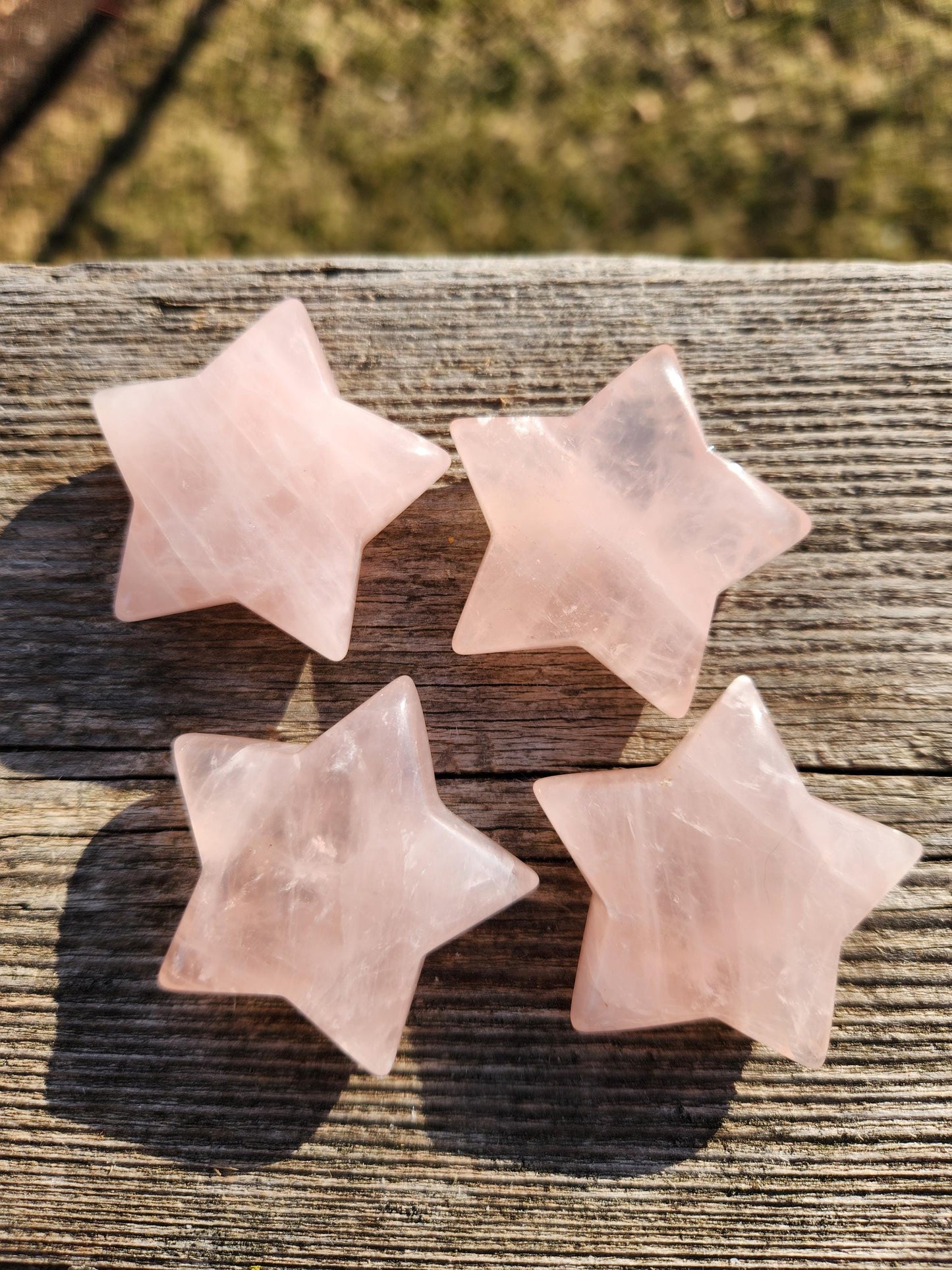 AAA Rose Quartz Crystal Small Star, High Polish Pocket Stone, One