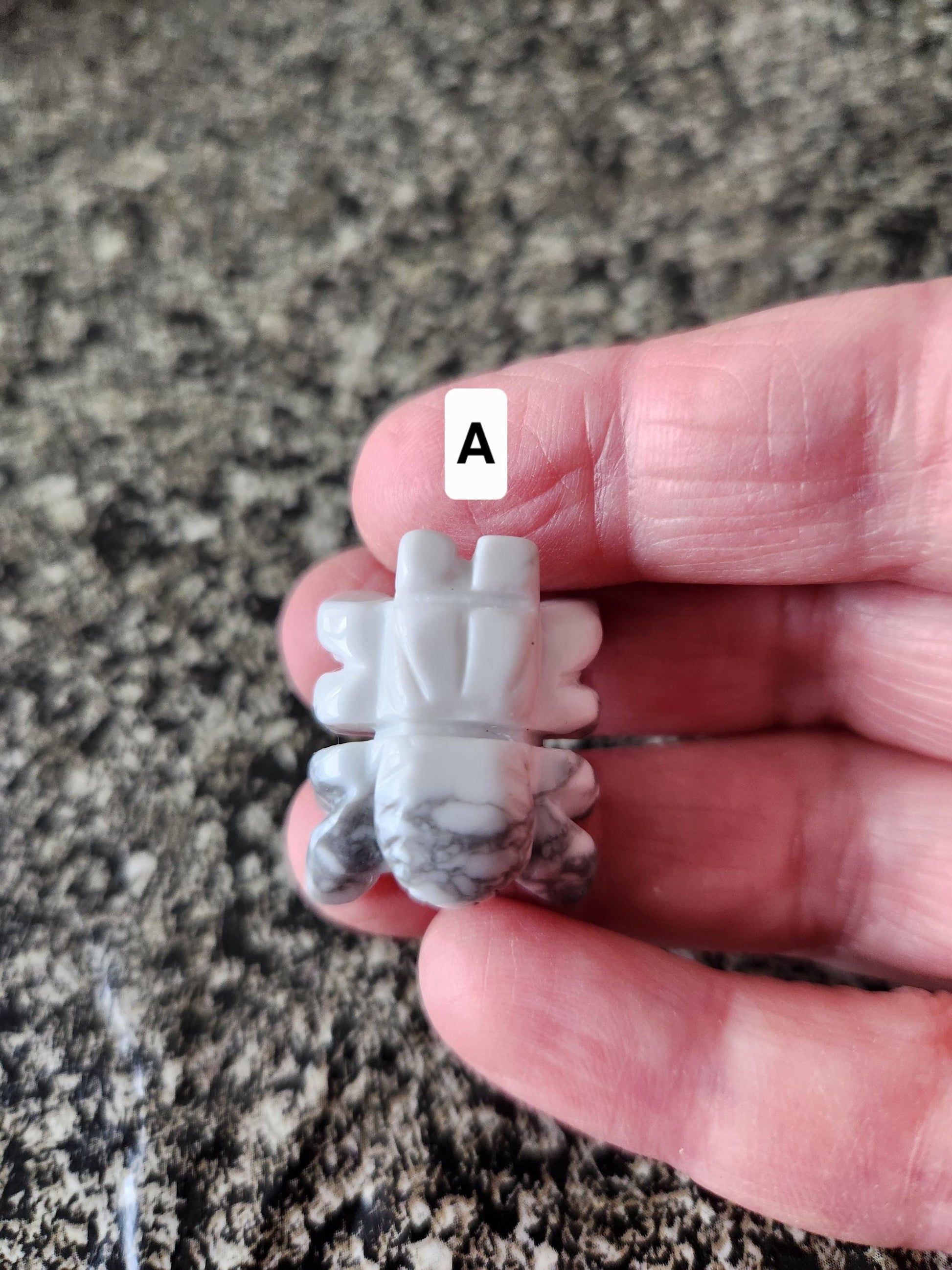 Mini Crystal Spider: Howlite, Amazonite, Crazy Lace Agate, or Green Aventurine, One