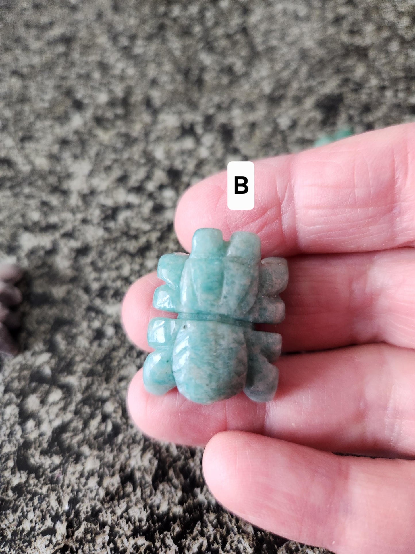 Mini Crystal Spider: Howlite, Amazonite, Crazy Lace Agate, or Green Aventurine, One