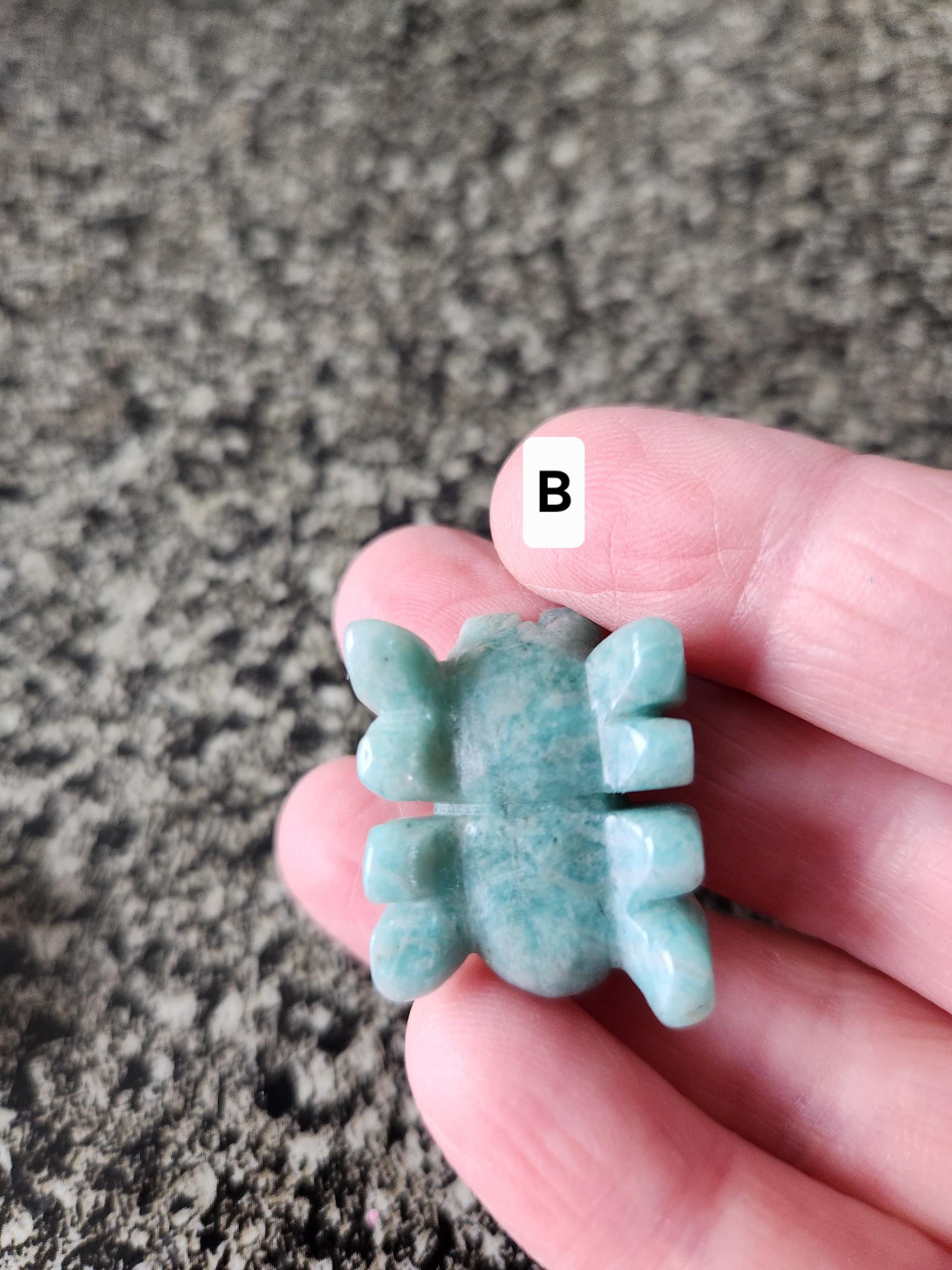 Mini Crystal Spider: Howlite, Amazonite, Crazy Lace Agate, or Green Aventurine, One