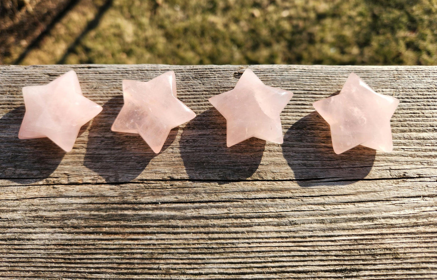 AAA Rose Quartz Crystal Small Star, High Polish Pocket Stone, One