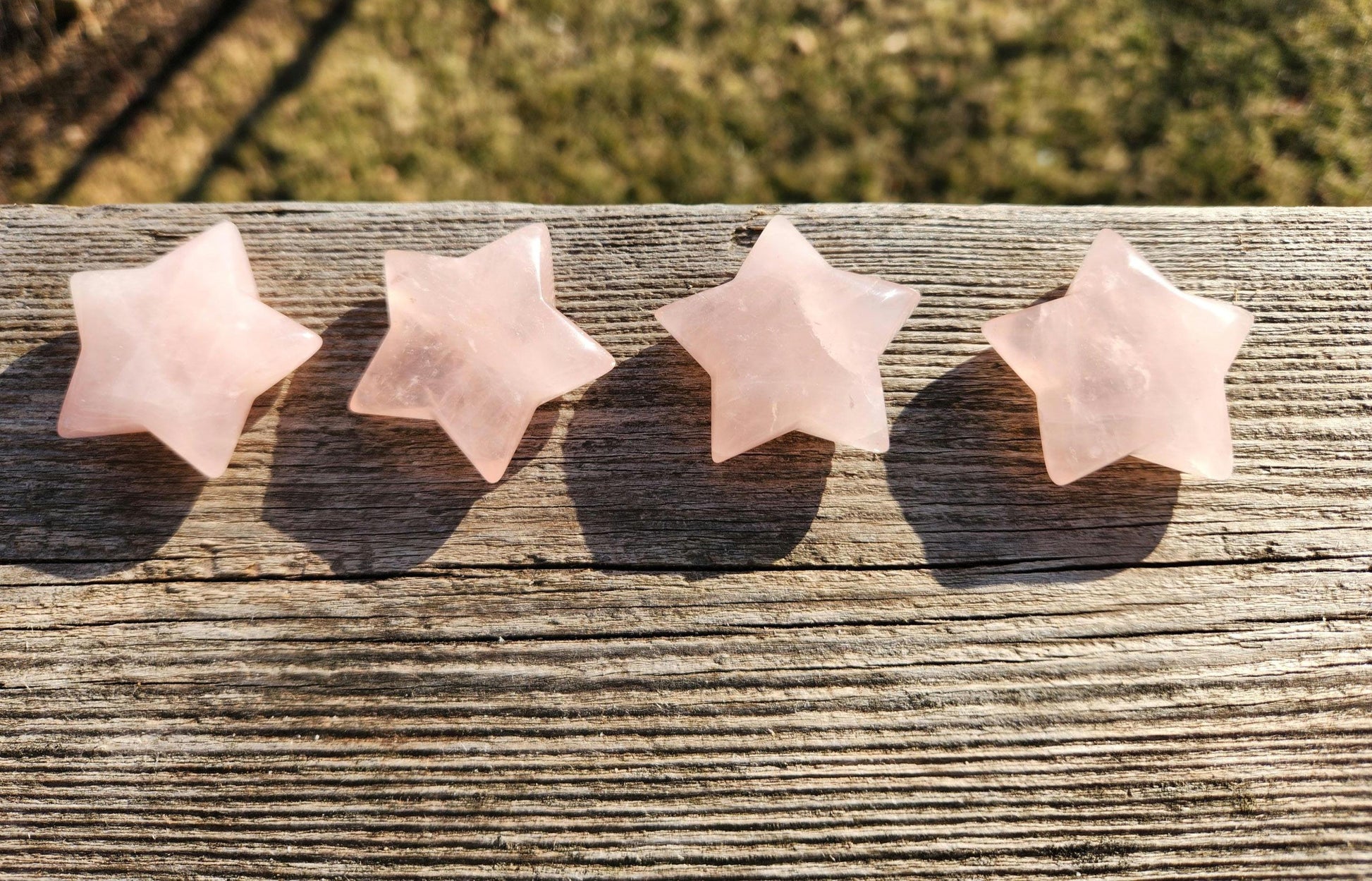 AAA Rose Quartz Crystal Small Star, High Polish Pocket Stone, One