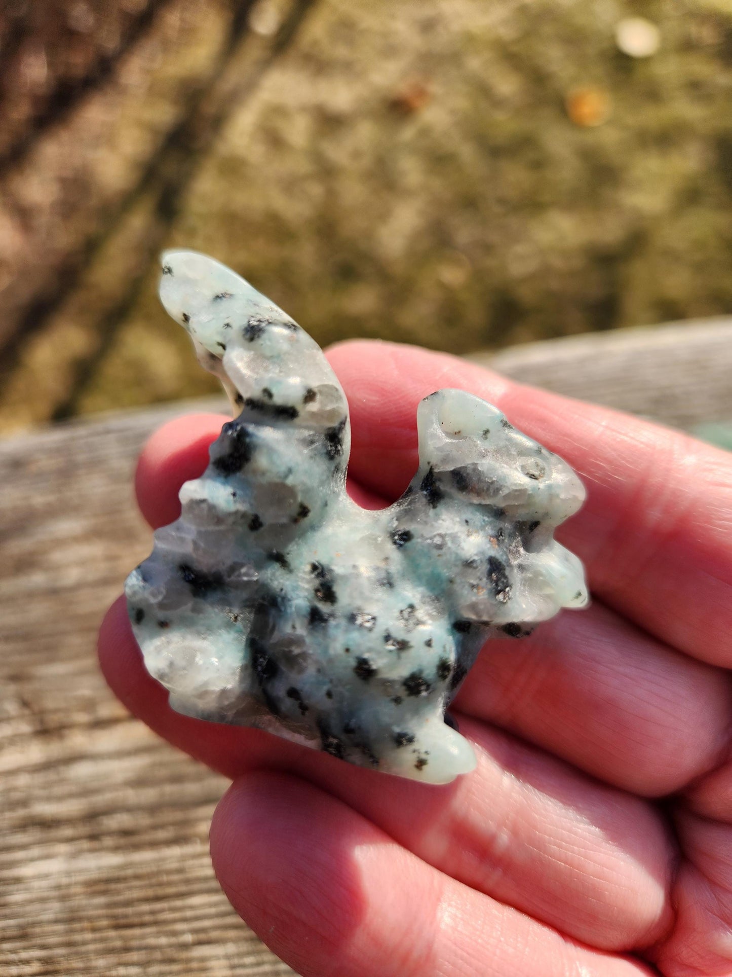 Kiwi Jasper or Green Aventurine Carved Squirrel: Natural Crystal Figurine, One