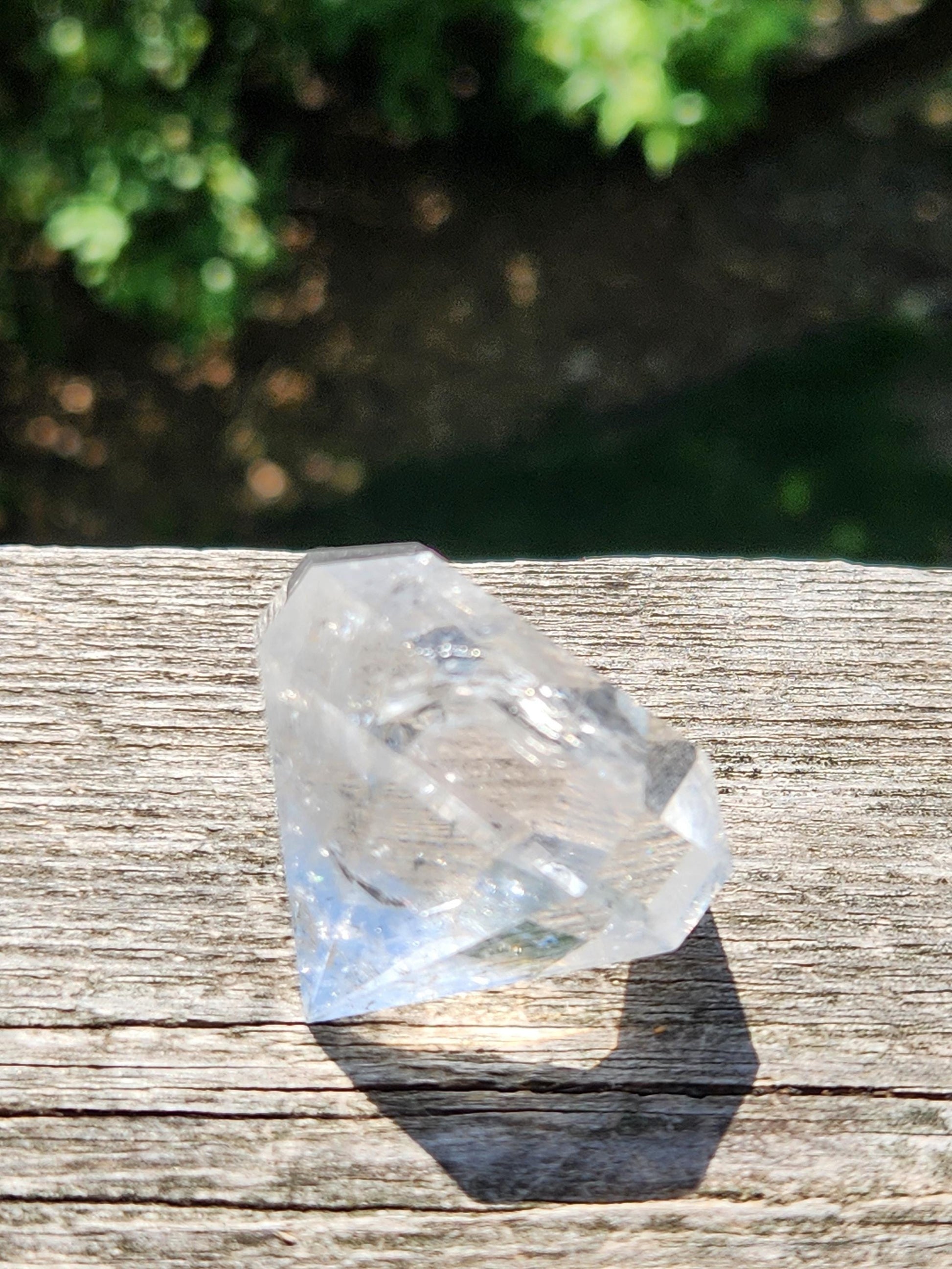 Clear Quartz Crystal Faceted Diamond, Energy Work, Extractor, Small