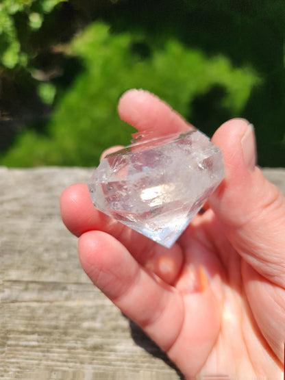 Clear Quartz Crystal Faceted Diamond, Energy Work, Extractor, Small