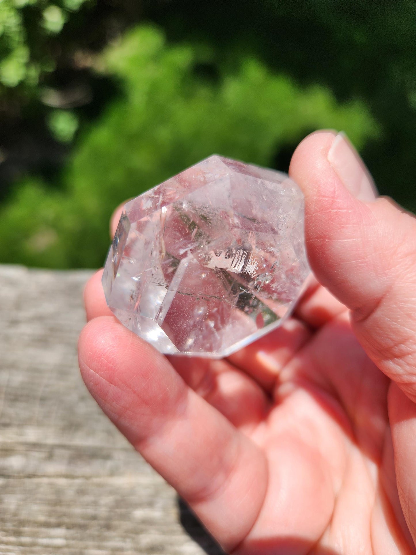 Clear Quartz Crystal Faceted Diamond, Energy Work, Extractor, Small