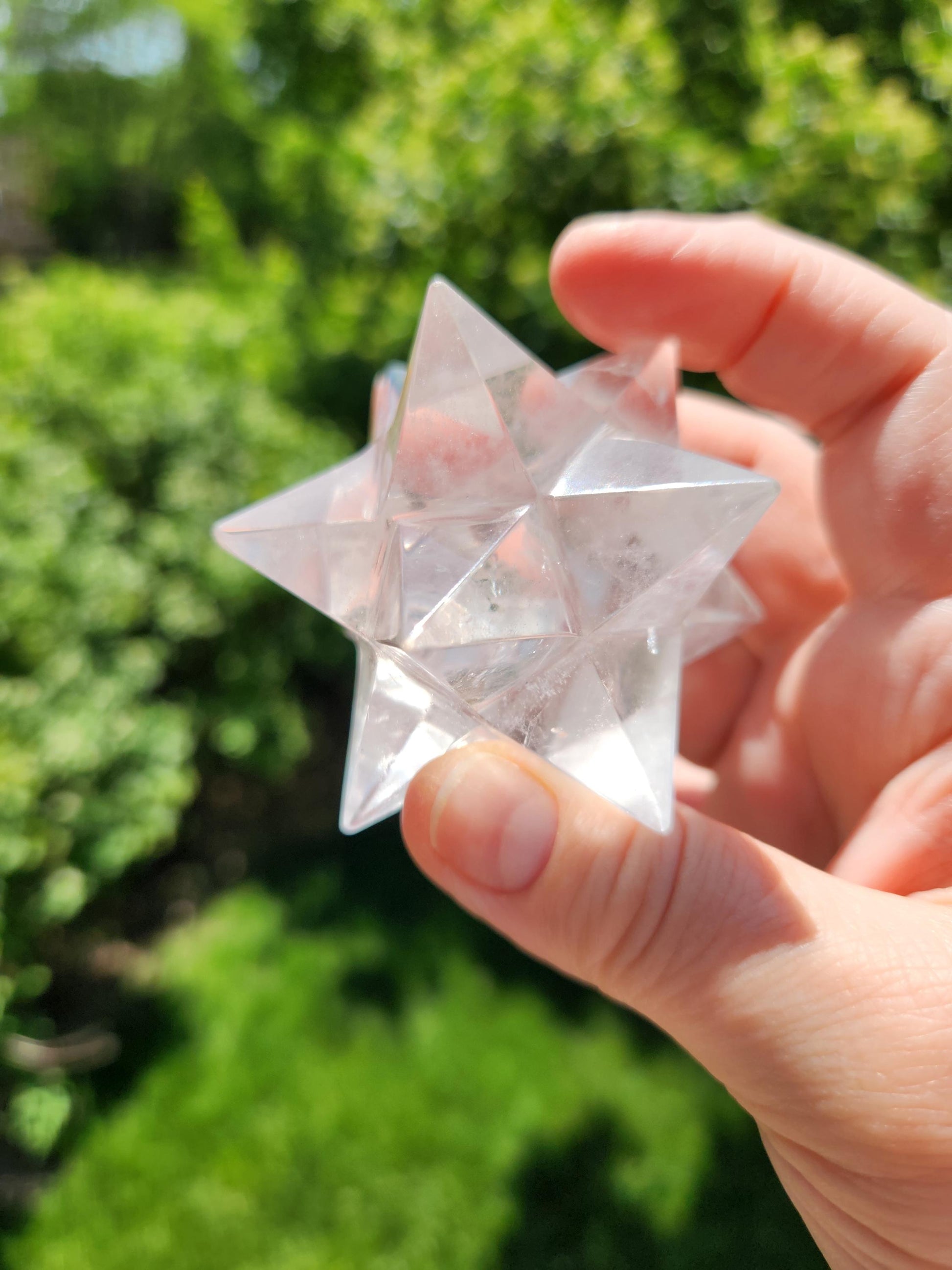 Clear Quartz Crystal Merkabah, Energy Work, Sacred Geometry, Merkaba, Star