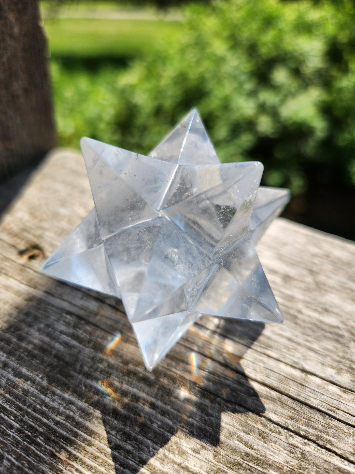 Clear Quartz Crystal Merkabah, Energy Work, Sacred Geometry, Merkaba, Star
