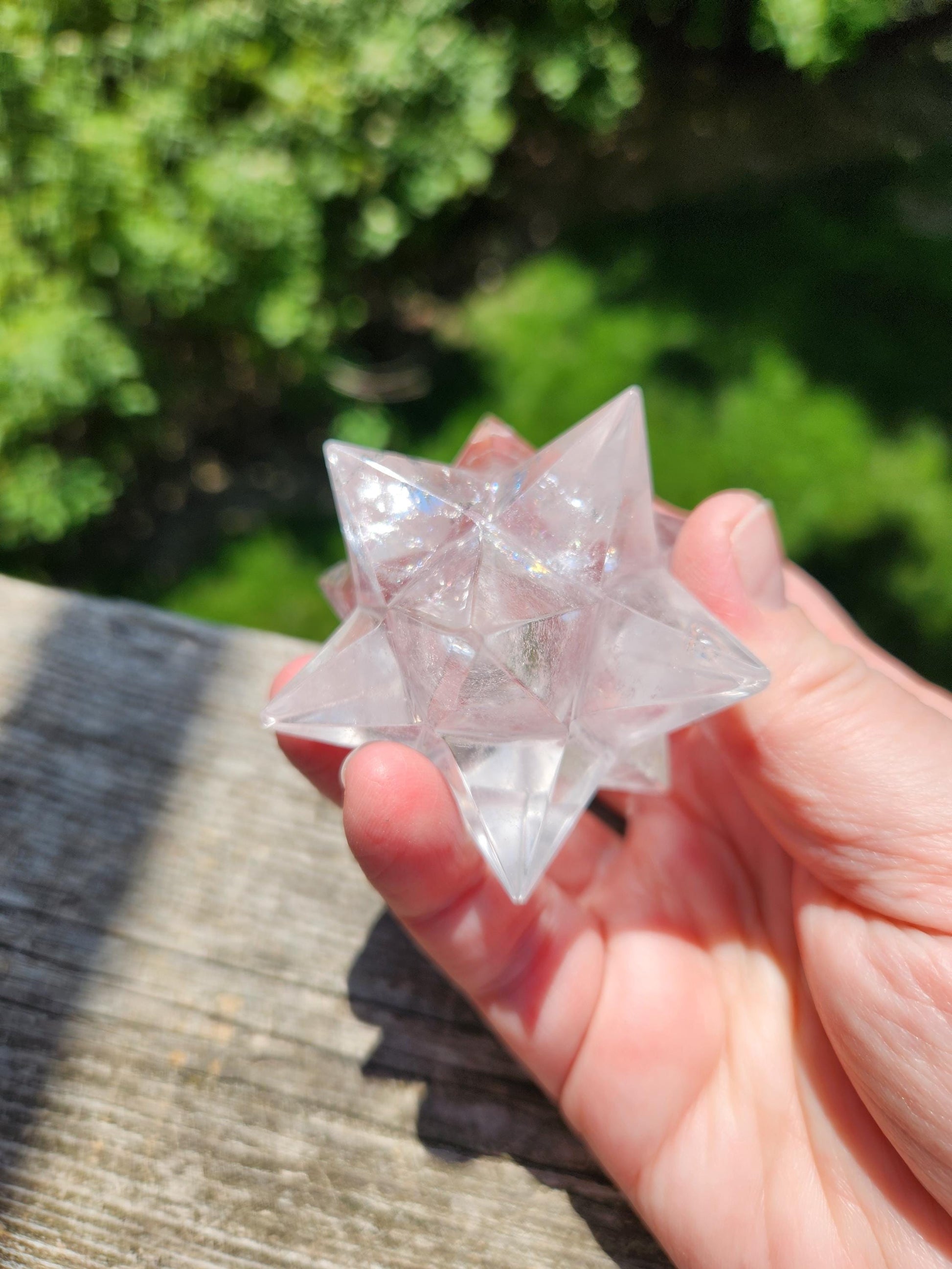 Clear Quartz Crystal Merkabah, Energy Work, Sacred Geometry, Merkaba, Star