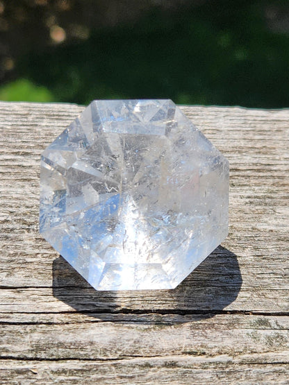 Clear Quartz Crystal Faceted Diamond, Energy Work, Extractor, Small
