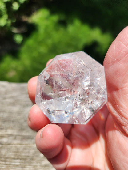 Clear Quartz Crystal Faceted Diamond, Energy Work, Extractor, Small