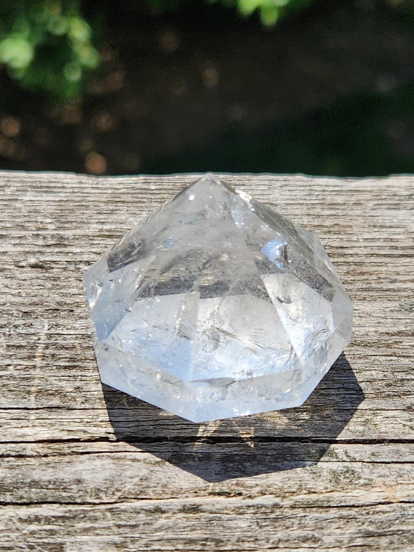 Clear Quartz Crystal Faceted Diamond, Energy Work, Extractor, Small