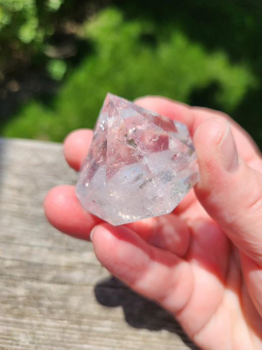 Clear Quartz Crystal Faceted Diamond, Energy Work, Extractor, Small