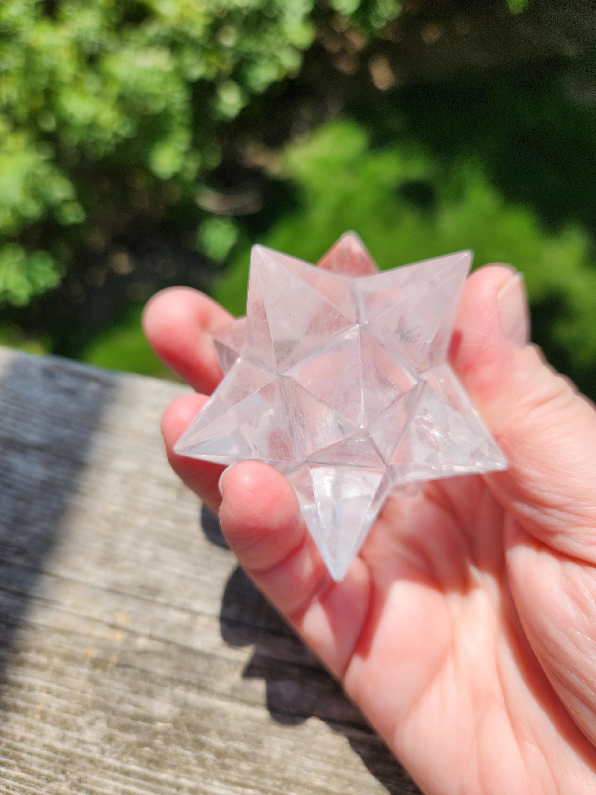 Clear Quartz Crystal Merkabah, Energy Work, Sacred Geometry, Merkaba, Star
